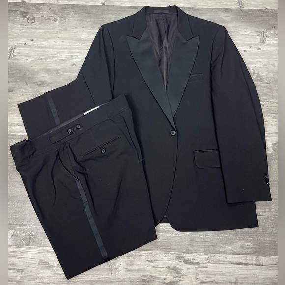 Palm Beach Black Peak Lapel Tux Tuxedo 43R